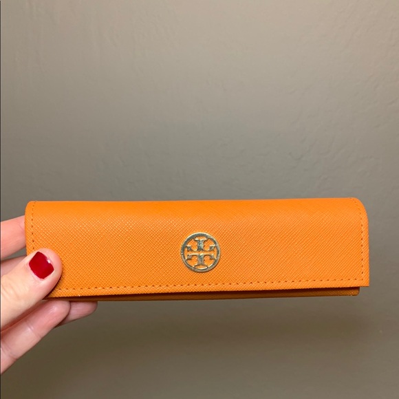 EUC - Tory Burch Orange Eyeglasses Case/Pouch - Picture 1 of 13